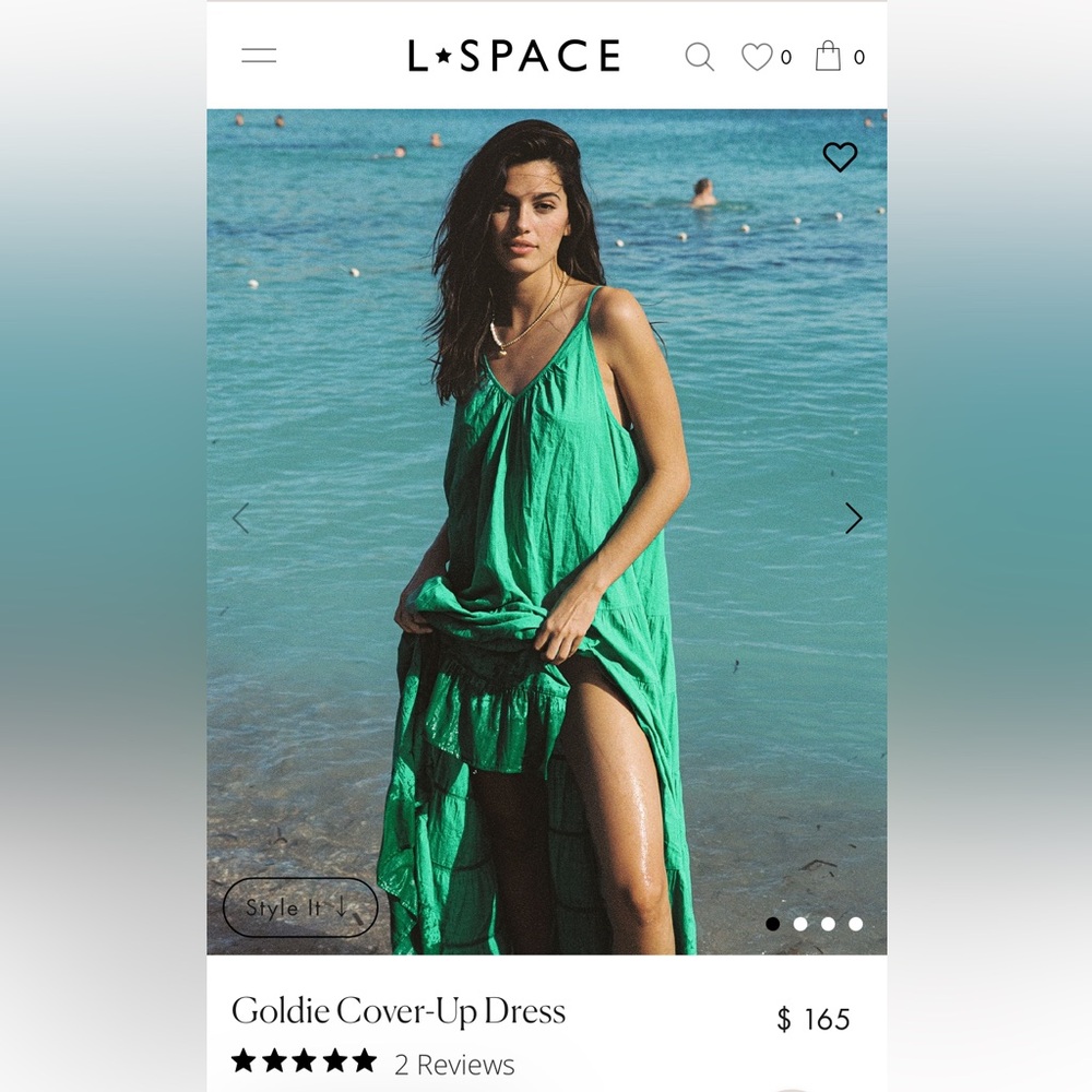 L*Space Goldie Vibrant Green Swim Cover-Up dress